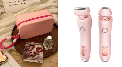 2 In 1 Hair Removal Epilator USB Rechargeable Trimmer Women Body Razor Face Leg Armpit Bikini Hand Pubic Shaver Hair Remover - Abdul