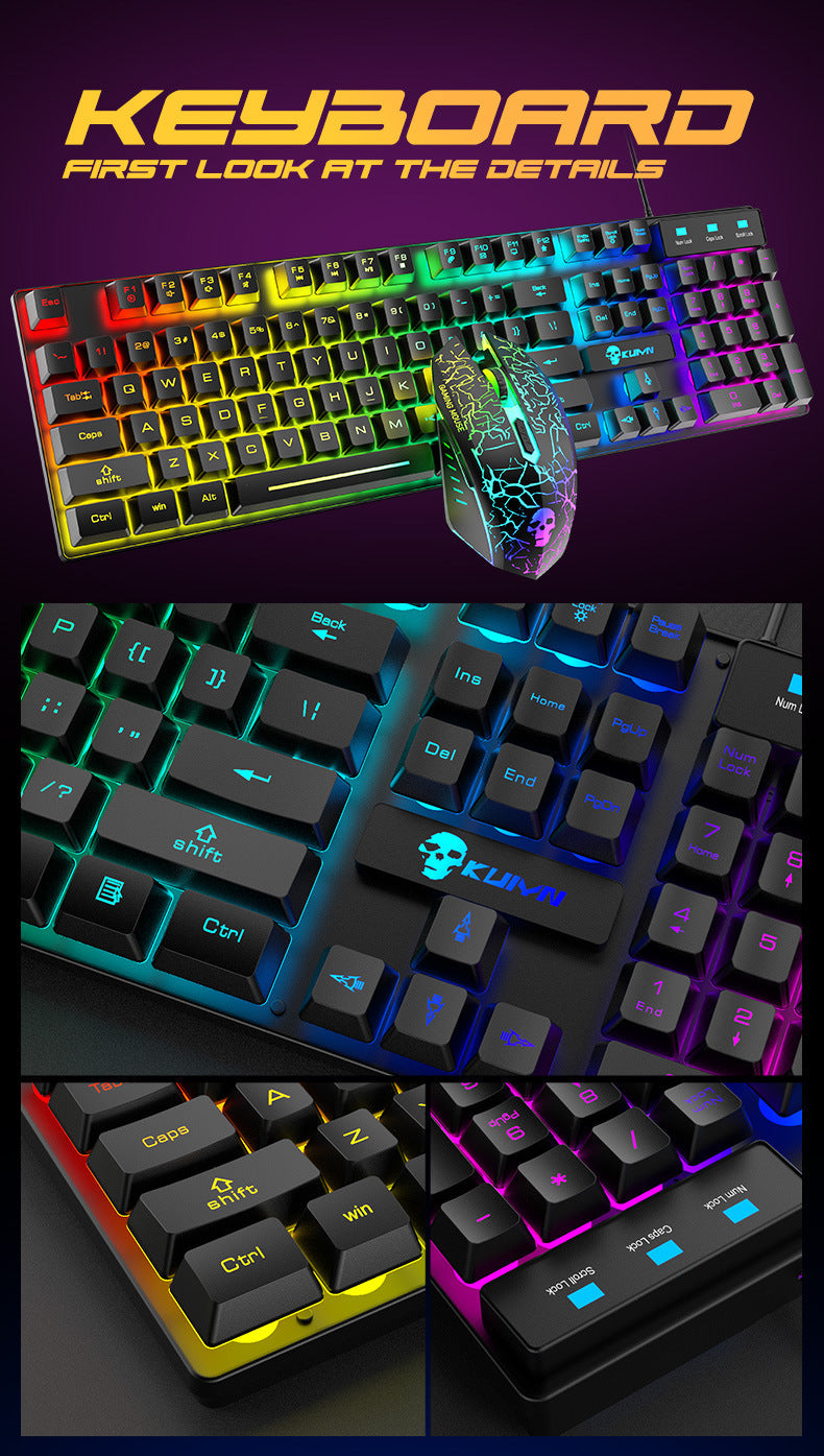 Kuiying T6RGB Luminous Keyboard And Mouse Set - Abdul