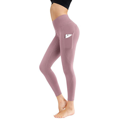 Women Running Fitness Solid Leggings Push Up High Waist Fashion Workout Slim Leggins - Abdul