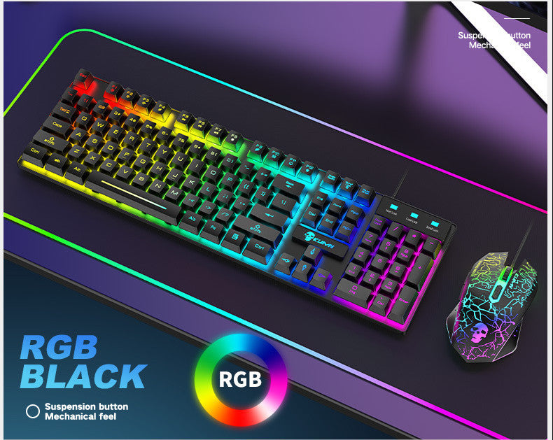 Kuiying T6RGB Luminous Keyboard And Mouse Set - Abdul