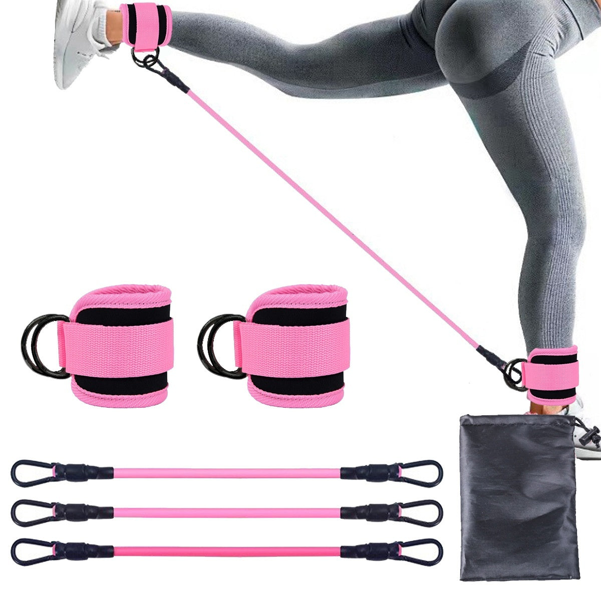 Ankle Strap Resistance Bands Hip Leg Strength Pull Rope Fitness Elastic Training Home Yoga Pilate Crossfit Workout Gym Equipment - Abdul