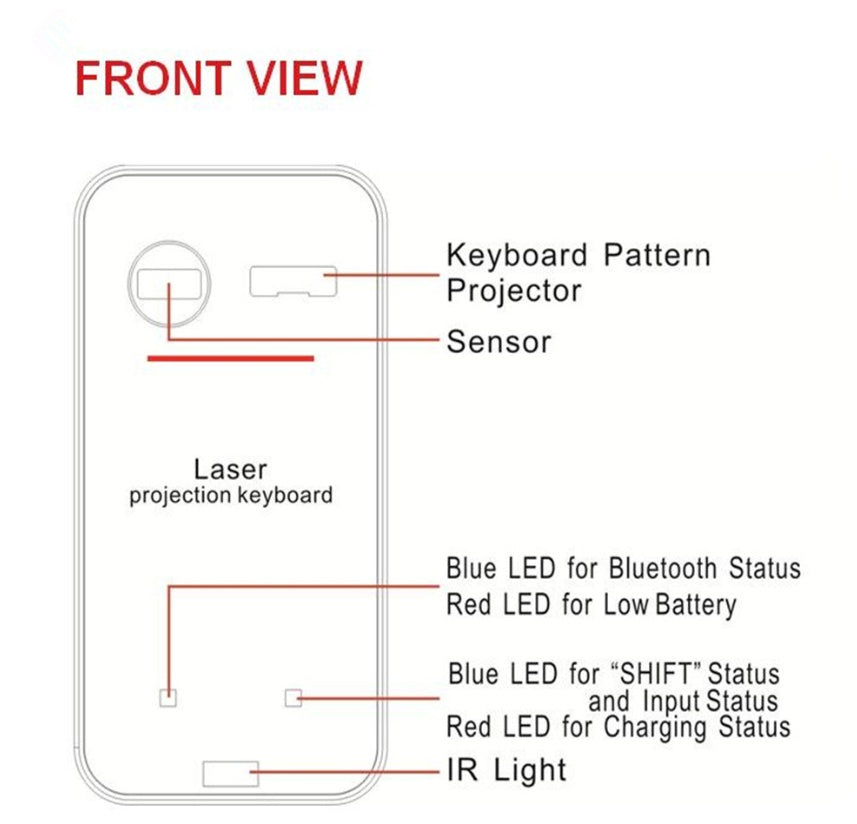 LEING FST Virtual Laser Keyboard Bluetooth Wireless Projector Phone Keyboard For Computer Pad Laptop With Mouse Function - Abdul