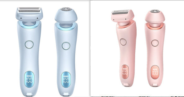 2 In 1 Hair Removal Epilator USB Rechargeable Trimmer Women Body Razor Face Leg Armpit Bikini Hand Pubic Shaver Hair Remover - Abdul