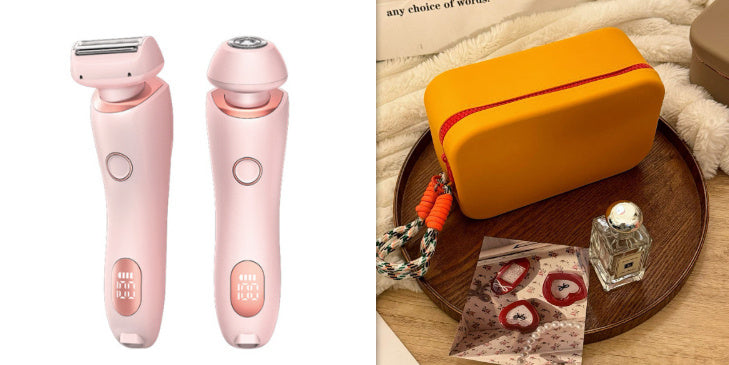 2 In 1 Hair Removal Epilator USB Rechargeable Trimmer Women Body Razor Face Leg Armpit Bikini Hand Pubic Shaver Hair Remover - Abdul