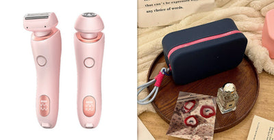 2 In 1 Hair Removal Epilator USB Rechargeable Trimmer Women Body Razor Face Leg Armpit Bikini Hand Pubic Shaver Hair Remover - Abdul