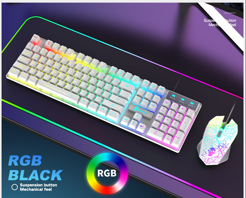 Kuiying T6RGB Luminous Keyboard And Mouse Set - Abdul