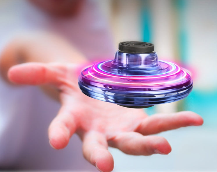 Mini Fingertip Gyro Interactive Decompression Toy Drone LED UFO Type Flying Helicopter Spinner Toy Kids - Abdul