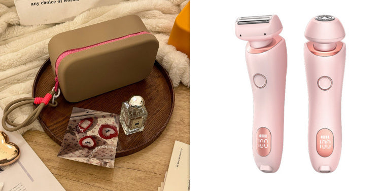 2 In 1 Hair Removal Epilator USB Rechargeable Trimmer Women Body Razor Face Leg Armpit Bikini Hand Pubic Shaver Hair Remover - Abdul