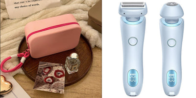 2 In 1 Hair Removal Epilator USB Rechargeable Trimmer Women Body Razor Face Leg Armpit Bikini Hand Pubic Shaver Hair Remover - Abdul