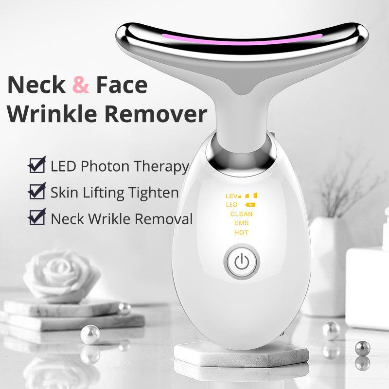 EMS Thermal Neck Lifting And Tighten Massager Electric Microcurrent Wrinkle Remover - Abdul