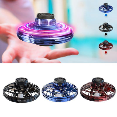 Mini Fingertip Gyro Interactive Decompression Toy Drone LED UFO Type Flying Helicopter Spinner Toy Kids - Abdul