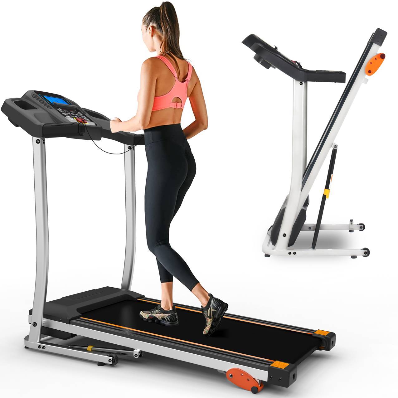 Folding Treadmill Fitness Equipment With LCD Walking Running Cardio Exercise Machine - Abdul