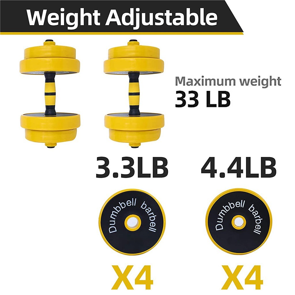 Adjustable Dumbbell Barbell Weight Pair, Free Weight, Multifunction, Home - Abdul