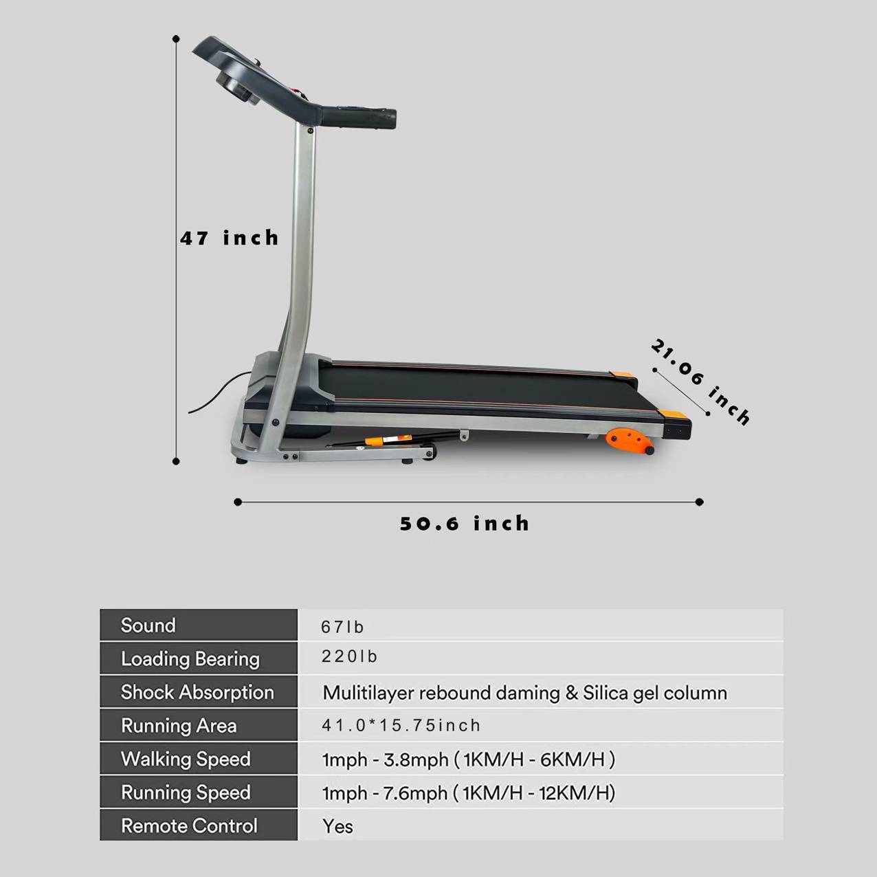 Folding Treadmill Fitness Equipment With LCD Walking Running Cardio Exercise Machine - Abdul