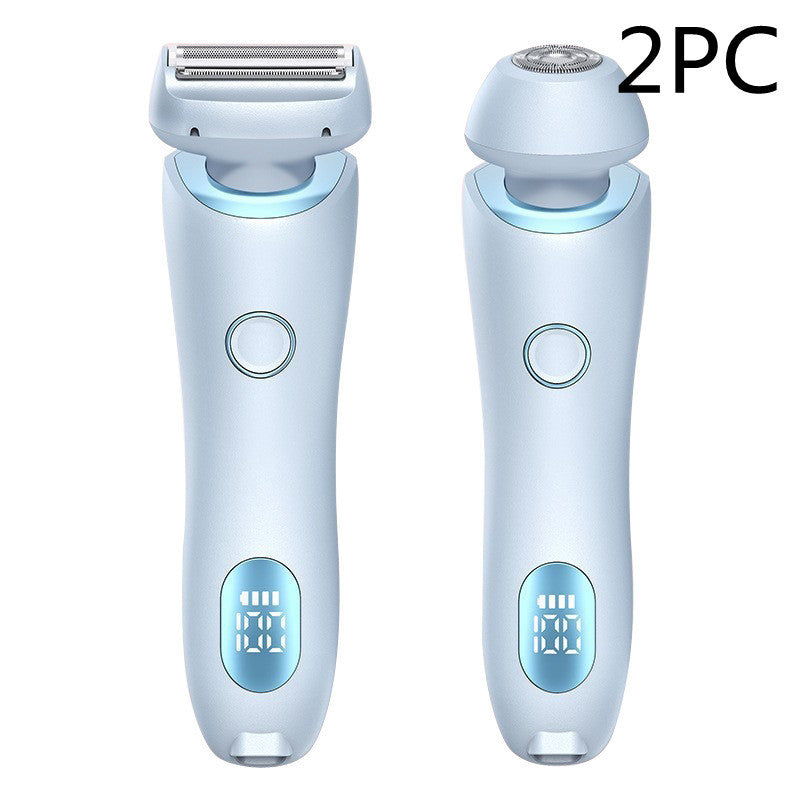 2 In 1 Hair Removal Epilator USB Rechargeable Trimmer Women Body Razor Face Leg Armpit Bikini Hand Pubic Shaver Hair Remover - Abdul