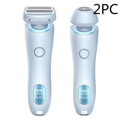 2 In 1 Hair Removal Epilator USB Rechargeable Trimmer Women Body Razor Face Leg Armpit Bikini Hand Pubic Shaver Hair Remover - Abdul