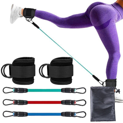 Ankle Strap Resistance Bands Hip Leg Strength Pull Rope Fitness Elastic Training Home Yoga Pilate Crossfit Workout Gym Equipment - Abdul