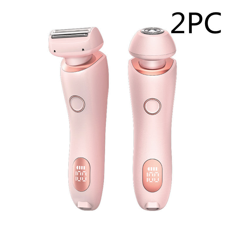 2 In 1 Hair Removal Epilator USB Rechargeable Trimmer Women Body Razor Face Leg Armpit Bikini Hand Pubic Shaver Hair Remover - Abdul